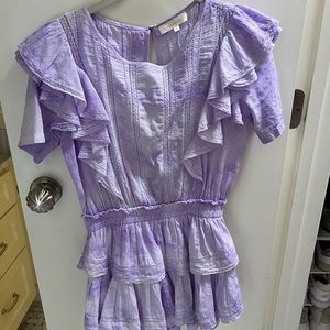 LoveShack Fancy Ruffle Mini Dress in Lavender